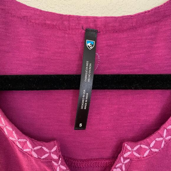 Kuhl Magenta Pink Shay Sleeveless Tank Embroidered Cotton Women's size Small - Picture 2 of 9